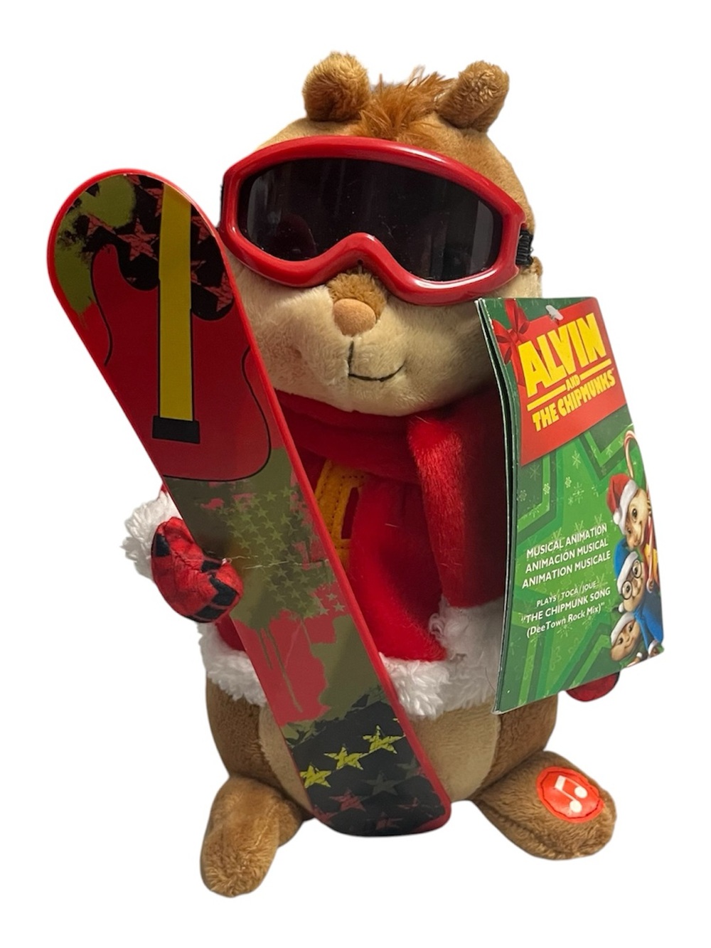 Alvin and the Chipmunks 10” Animated Snowboarding Plush Toy Singing Dancing 2012